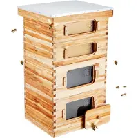 StarTech.com Bienenstock 40 Rahmen Zander Beute - Zedernholz mit Bienenwachsbeschichtung - Langstroth-Bienenstock-Set - transparente Fenster - robust und langlebig - Honigproduktion