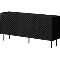 Mirjan 24 Kommode Lucca 165 3D, Sideboard, Füße aus Stahl, Modernschrank, Wohnzimmer (Farbe: Schwarz)