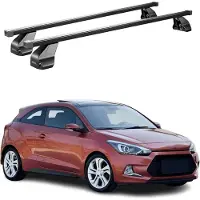 Menabo Stahl Gepäckträger Dachträger für Hyundai i20 Coupé 2015-20 Schwarz