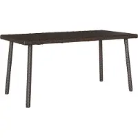 Syfax Garten-Couchtisch Rechteckig Braun 80x40x37 cm Poly Rattan