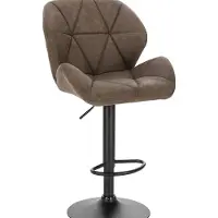 Merkloos Barhocker – Braun Kunstleder – Höhenverstellbar 60–82cm – Ergonomisch – Mit Rückenlehne – 360° drehbar – Moderners Design – 1 Stück