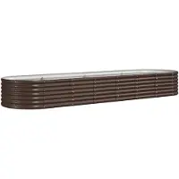 Syfax Hochbeet Verzinkter Stahl 296x80x36 cm Braun