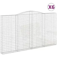 vidaXL Gabionen mit Hochbogen 6 Stk. 400x30x220/240cm Verzinktes Eisen