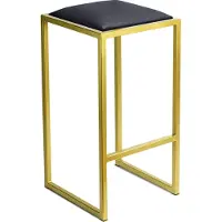 Ferro Barhocker 64 cm Gold - Eko – Moderner Metall Barstuhl ohne Lehne im Loft-Stil mit Gepolstertem Sitz