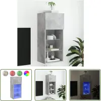 The Living Store TV-Schrank mit LED-Leuchten Betongrau 40,5x30x90 cm