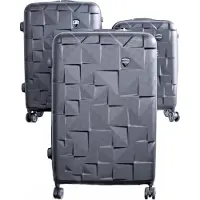 Almina 3 Tlg. Koffer-Set - ABS Hartschale mit 4 Rädern 360° drehbar Anthrazit