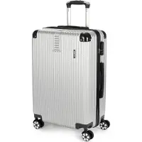 Ed Brubaker Hartschalen Reisekoffer London - Rollkoffer mit Zahlenschloss und 4 Rollen - Trolley Koffer 43 x 66,5 x 26 cm, L, Silber