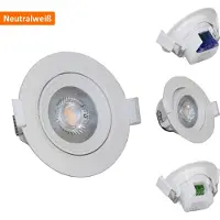 Braytron 5x LED Einbaustrahler Schwenkbar inkl. 5W LED Leuchtmittel Neutralweiß 380lm 230V eingebauter Trafo Spot Strahler Deckenleuchte Rund Weiß