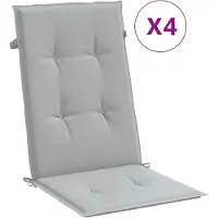 Syfax Hochlehner-Auflagen 4 Stk. Melange Hellgrau 120x50x4 cm Stoff
