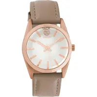Oozoo Damen Armbanduhr taupe hellbraun Analog Timepieces Lederarmband D2UOC10187