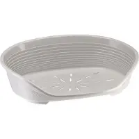 Ferplast Hundebett, Kunststoffkorb Siesta Deluxe, 70,5 x 52 x 23 cm, Grau, Anti-Rutsch