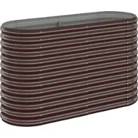 Syfax Hochbeet Verzinkter Stahl 114x40x68 cm Braun