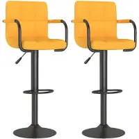 Syfax Barhocker 2 Stk. Senfgelb Stoff