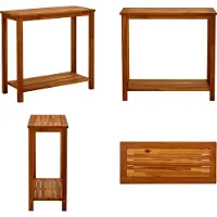 vidaXL Garten Konsolentisch 80x35x75 cm Massivholz Akazie - Garten Konsolentisch - Garten Konsolentische - Holztisch - Holztische