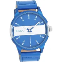 Oozoo Damen Herren Armbanduhr blau Analog Timepieces Lederarmband D2UOC11442