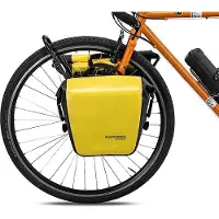 RockBros 1*Gepäckträgertasche Packtasche Fahrradtasche 100% Wasserdicht, Gelb, 12-16L
