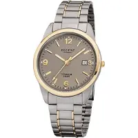 Regent Titan Herren Uhr F-1107 Quarzuhr Armband silber grau gold D2URF1107