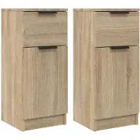 Syfax Sideboards 2 Stk. Sonoma-Eiche 30x30x70 cm Holzwerkstoff
