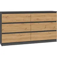 3Xeliving Kommode, Dunkelgrau, 138 x 75 x 45 cm