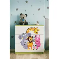RAUMHIRSCH FURNITURE Kinderkommode mit Schubladen ZOO in der Farbe Grün Babydreams