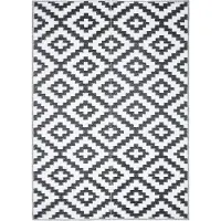 Tapiso Teppich IBIZA Outdoor Weiß Schwarz Picknick Garten 150 x 240 cm