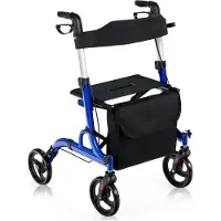 Northix 2-in-1-Gehhilfe und Rollator mit Sitz, Tasche, Doppelbremsen