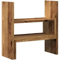 Syfax Schreibtisch-Organizer Verstellbar Altholz-Optik 40x17x41 cm