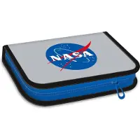 ARS UNA Schule Federmäppchen NASA mit Logo, gefüllt, grau-blau, für Jungen