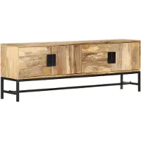 Syfax TV-Schrank 140x30x50 cm Massivholz Mango