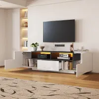 STILVORA Hochglanz-Lowboard 180×40×48cm L-Form TV-Schrank Wohnzimmerschrank mit Schubladen Fernsehschrank für 75-Zoll-Fernseher