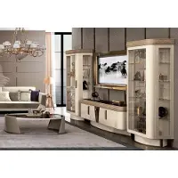 AEA Wohnwand Set 4tlg. Wohnzimmer rtv Vitrine Regal Modern Garnitur Gruppe Holz tv