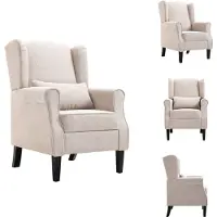 vidaXL Sessel Beige Stoff - Sessel