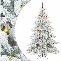 Syfax Künstlicher klappbarer Weihnachtsbaum Weiß 240 cm PVC und Stahl