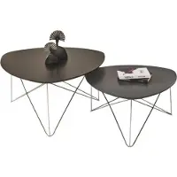 AEA Gruppe Couchtisch Beisteltisch Kaffeetisch Grau 2tlg Set Tisch Holz