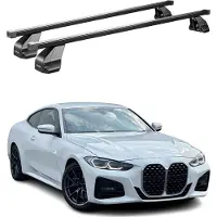 Menabo Stahl Gepäckträger Dachträger für BMW 4er G22 Coupe 2020-25 Schwarz