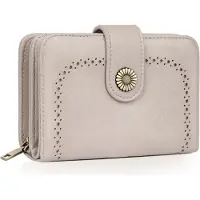 Sonstiges TEUEN Damen Geldbörse Kunstleder Vintage Brieftasche RFID Schutz Hellgrau