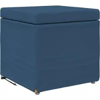 Syfax Hocker Blau 41 x 41 x 40 cm Stoff und Pressholz