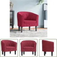 The Living Store Clubsessel Weinrot Samt