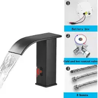 OEM Luxus Badezimmerarmatur, Matt Schwarz Finish, Sensor Technologie, Schwarz Kurz A