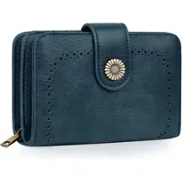 Sonstiges TEUEN Geldbeutel Damen Vintage Leder RFID Blockier mit Großer Kapazität Blau