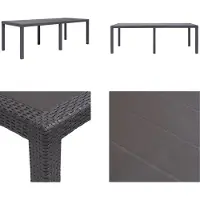 vidaXL Gartentisch Braun 220 x 90 x 72 cm Kunststoff Rattan Optik - Gartentisch - Gartentische - Outdoor Tisch - Outdoor Tische