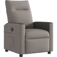 Syfax Relaxsessel Stoff Taupe, manuell verstellbar, gepolstert, Seitentasche, 69x100x86 cm