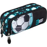 St. Majewski Federmäppchen glatt Polyurethan03 Neon-Fußball
