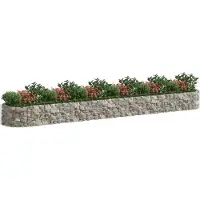 Syfax Gabionen-Hochbeet Verzinktes Eisen 600x100x50 cm