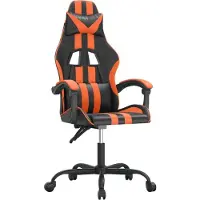 Syfax Gaming-Stuhl Drehbar Schwarz und Orange Kunstleder