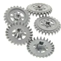 LEGO 5x Technic Zahnrad z24 neu-hell grau 24 Zähne Rad 6860 7659 4211434 3650b