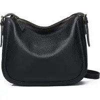 INF Leder-Umhängetasche für Damen Schwarz