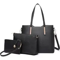 Sonstiges Miss Lulu Damen Große Handtasche Schultertasche Kunstleder 3tlg. Set