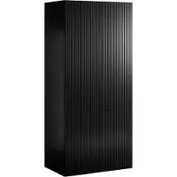 Dmora Kleiderschrank 2 Türen Caiazzo 90x198,5h cm Schwarz, 2 Regale, Kleiderstangen