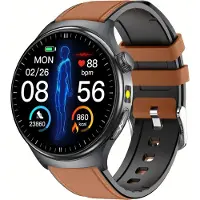 INF IP68 Wasserdichte Smartwatch mit EKG, Herzfrequenz und Blutsauerstoff Braun